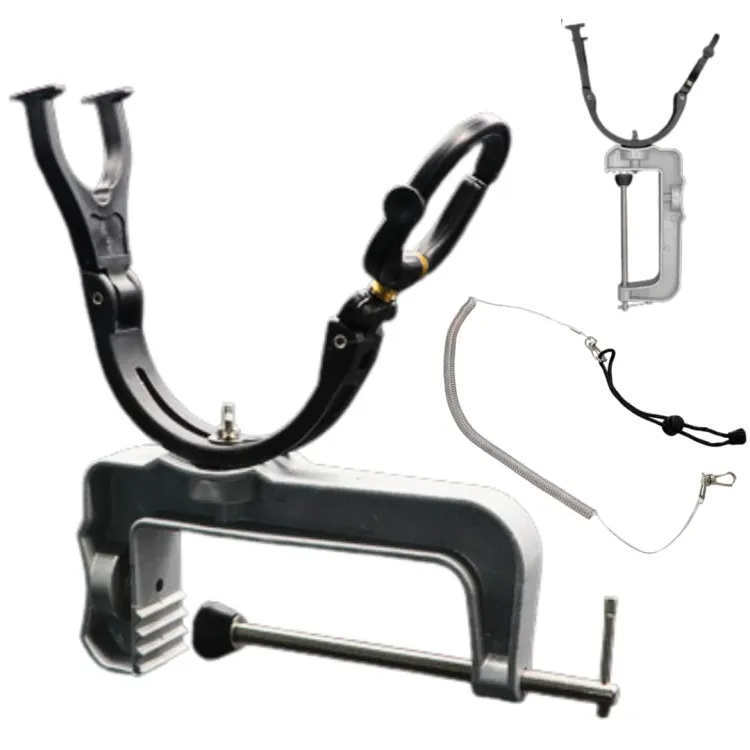 【可動域広め】 2WAY ワイド竿受け ロッドホルダー ロッドスタンド 尻手ロープ ロッドキーパー付属