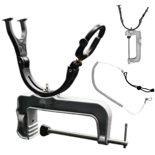 【可動域広め】 2WAY ワイド竿受け ロッドホルダー ロッドスタンド 尻手ロープ ロッドキーパー付属