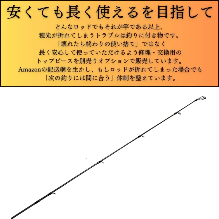適合負荷15~75g 4ピース 6.9~8.8ft コンパクト ルアーロッド MH 画像2
