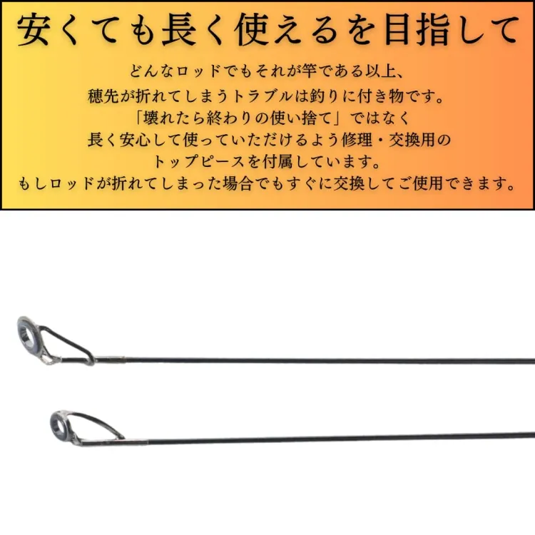 2.7m 8.8ft MLルアーロッド 7ピース 適合wt4~25g 先端替えピース付き パックロッド チニング 画像4